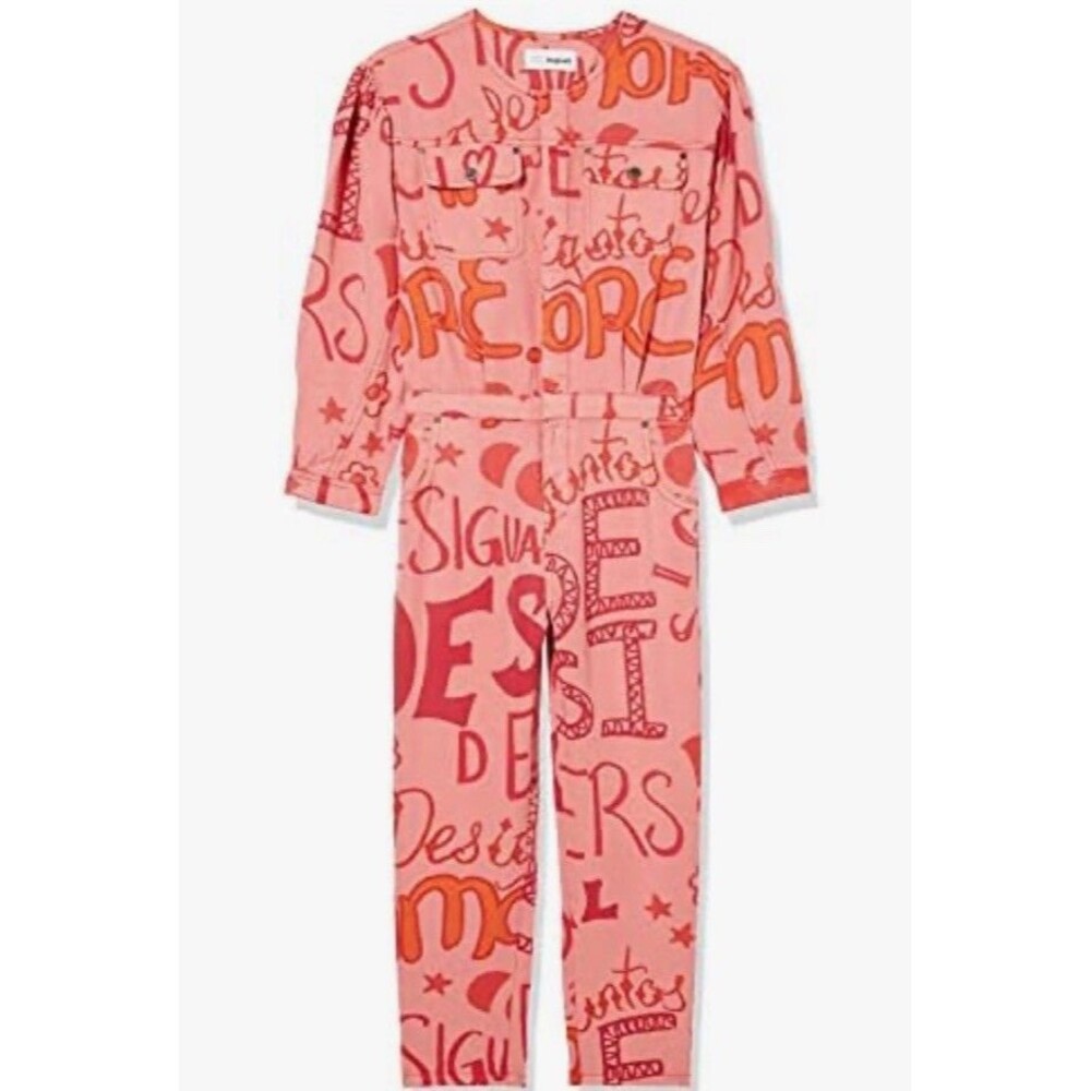 DESIGUAL LogomaniaTALES ART LOGO PINK Y2K Retro Biker Grunge hardcore sz 9/10US